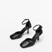 MASSIMO DUTTI Black Leather High-heel Shoes