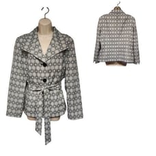 Suit Studio Single Breasted Long Sleeve Blazer Size 18 Black/White
