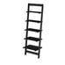 5-Tier Leaning Ladder Bookshelf Wood Storage Shelves