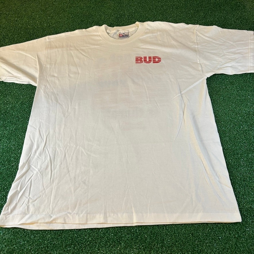 Vintage Malibu Budweiser Graphic T-Shirt Beer 90s Short Sleeve Mens 2XL XXL