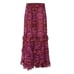 Misa Emanuela Septima Tapestry Burgundy Ruffle Maxi Skirt | Size M