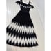ALLISON NEW YORK Womens Zigzag Dress Black & White Off The Shoulder Midi Size L