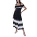 ALLISON NEW YORK Womens Zigzag Dress Black & White Off The Shoulder Midi Size L