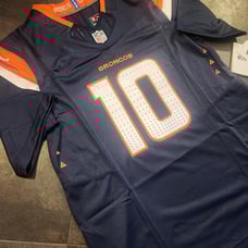 Bo Nix Denver Broncos Blue Alternate Jersey #10 Size 4XL