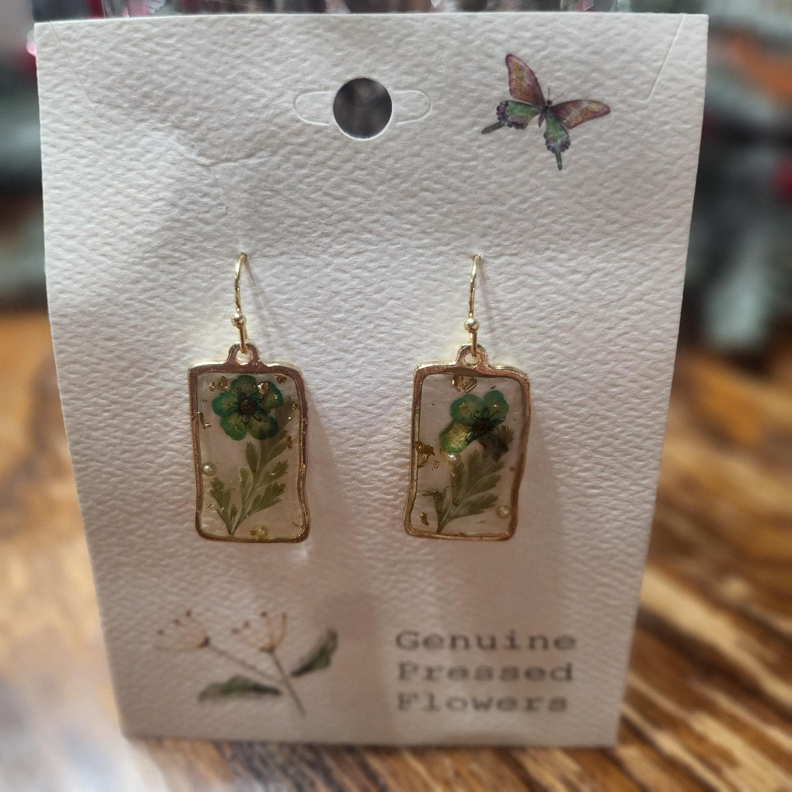 Genuine Pressed Flowers Earrings