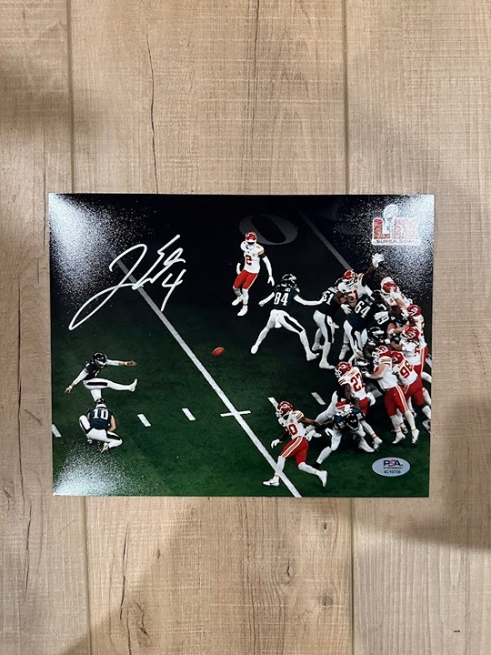 Jake Elliott signed autographed Philadelphia Eagles SBLIX 8x10 Photo PSA