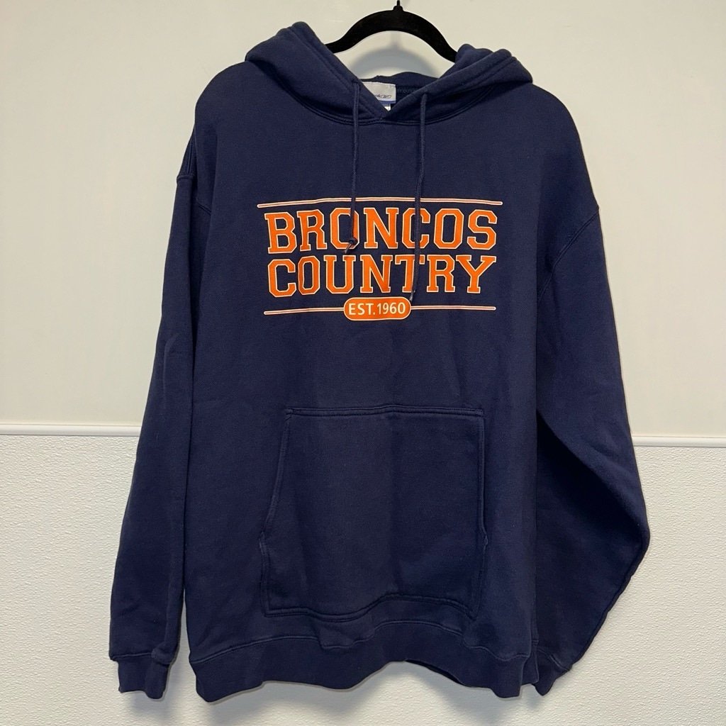 Vintage Reebok Hoodie Denver Broncos Country Navy & Orange L/G Men’s