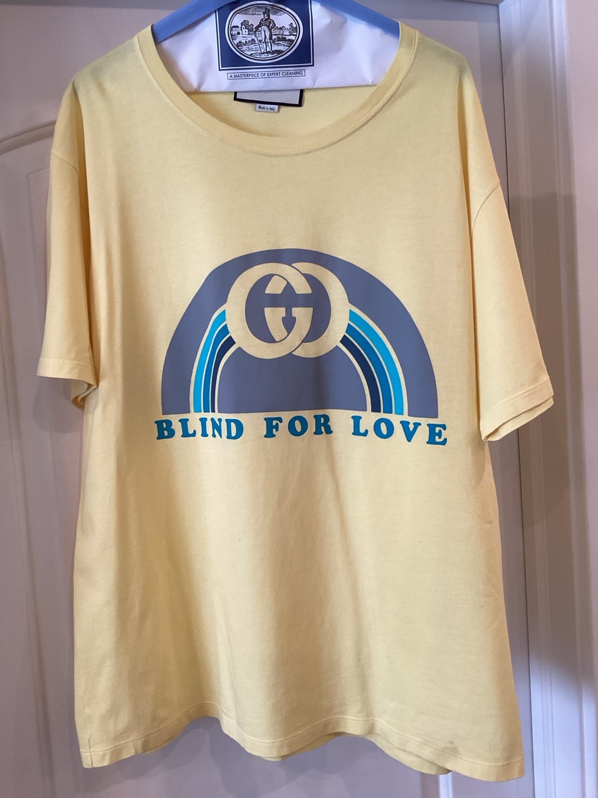 Rainbow Print Short Sleeve Tee Shirt Yellow