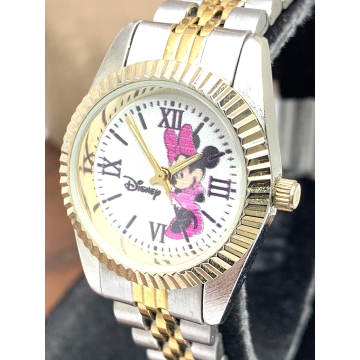 Disney Minnie Mouse Women's Watch White Dial Two Tone Steel 26mm Quartz W000575