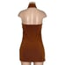 WITH JÉAN Lena Halter Mini Dress, Chocolate, Medium