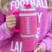 Pink Crystal Football Blinged Out 40 Oz. Tumbler
