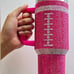 Pink Crystal Football Blinged Out 40 Oz. Tumbler