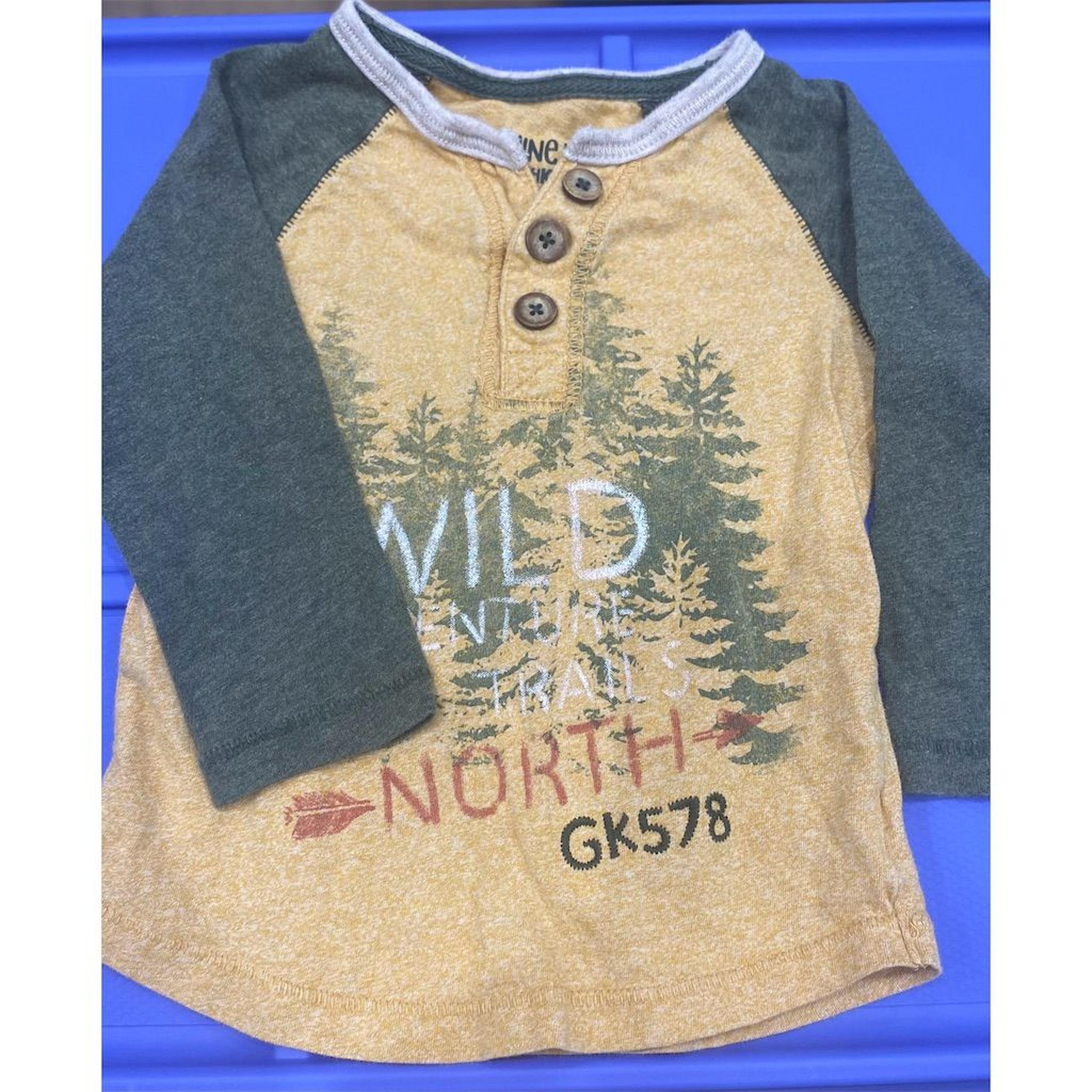 Hatley Boys' 3T Wild Adventure Graphic Henley Tee Long Sleeve Casual