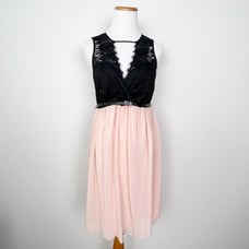 ASOS Maternity Black Blush Belted Lace Sleeveless Cocktail Dress Womens 2