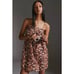 Anthropologie Lauren Babydoll Cotton Mini Dress Brown Cream Size Small