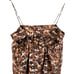 Anthropologie Lauren Babydoll Cotton Mini Dress Brown Cream Size Small
