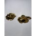 Weiss Green Gold Rhinestone Enamel Flower Pin Brooch & Matching Clip Earrings