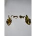 Weiss Green Gold Rhinestone Enamel Flower Pin Brooch & Matching Clip Earrings