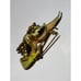 Weiss Green Gold Rhinestone Enamel Flower Pin Brooch & Matching Clip Earrings