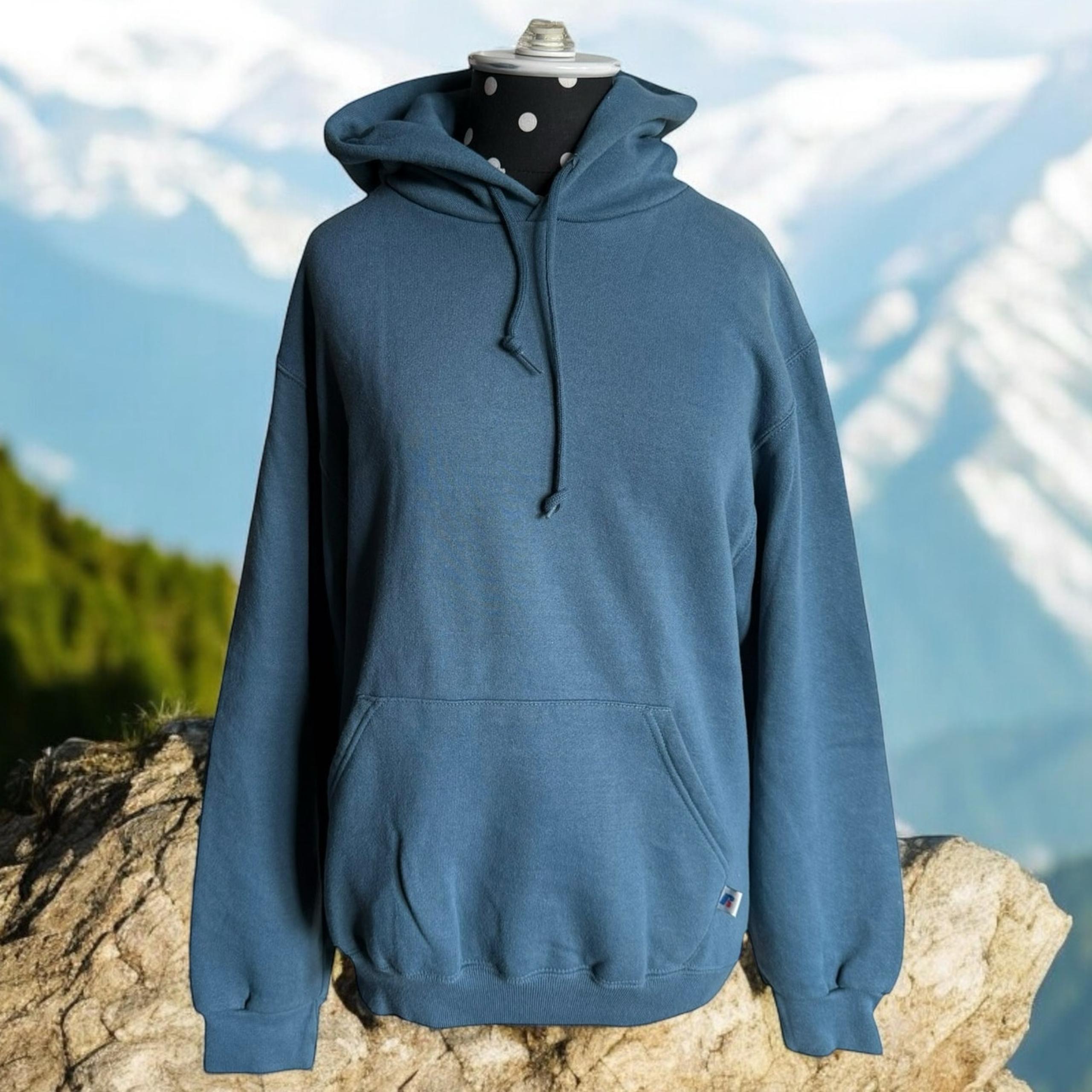 Russell Athletic Womens Sweatshirt Sz S Hoodie Blue Dri-Power Pocket