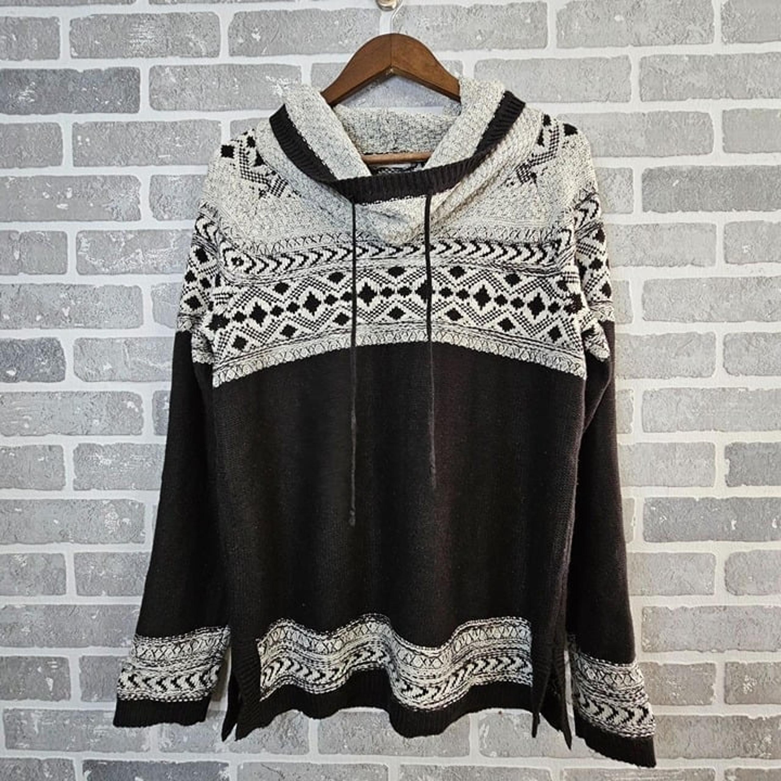 Maurices Sweater Women's 0 XS Fair Isle Cowl Neck Metallic Thread Knit Pullover