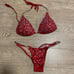 Cherry red glam fit competition bikini