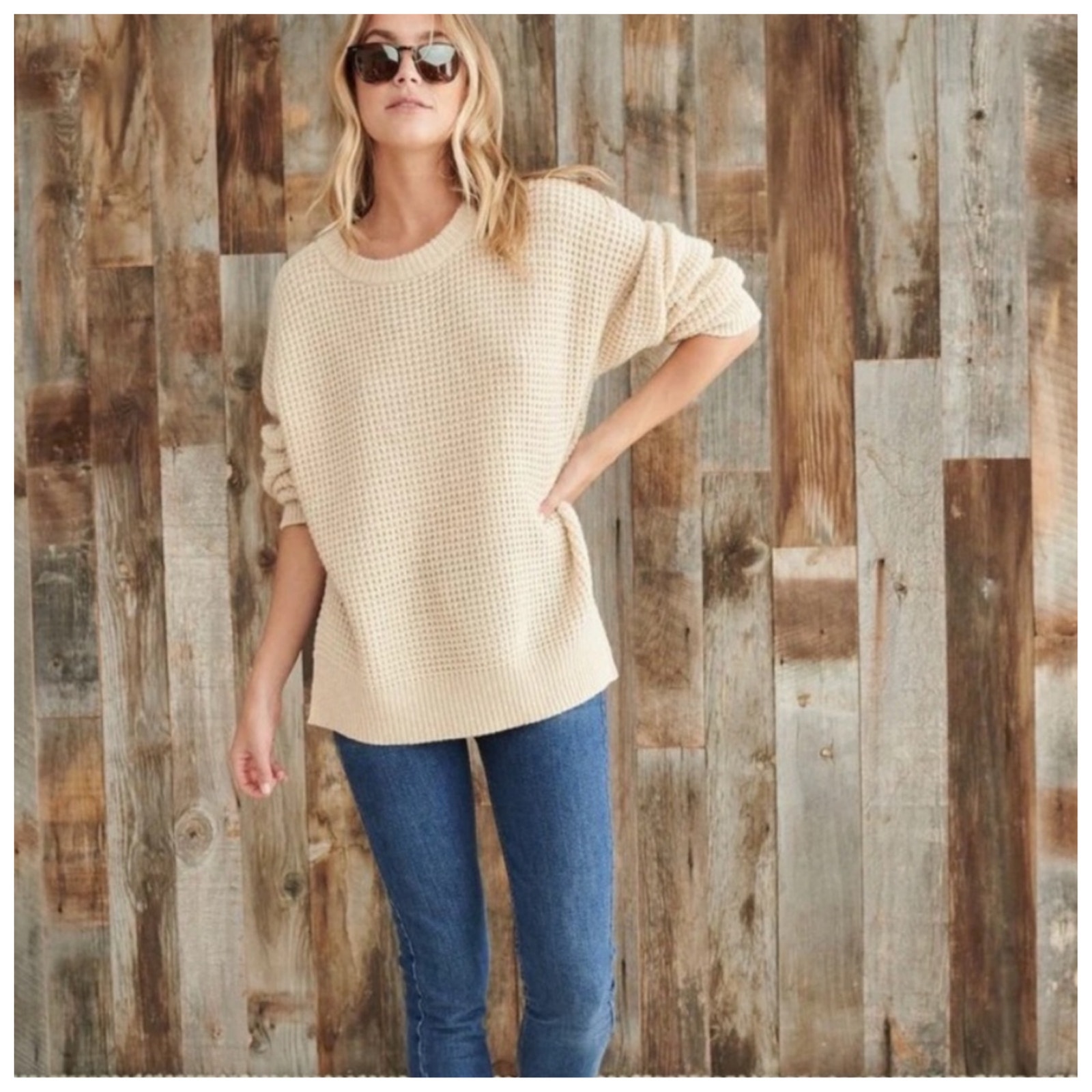 Jenni Kayne Cameau Seattle Wool & Camel Hair Crewneck Sweater