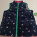 NWT Corduroy Girls Reversible Puffer Vest Size 14 Equestrian Horse Embroidered