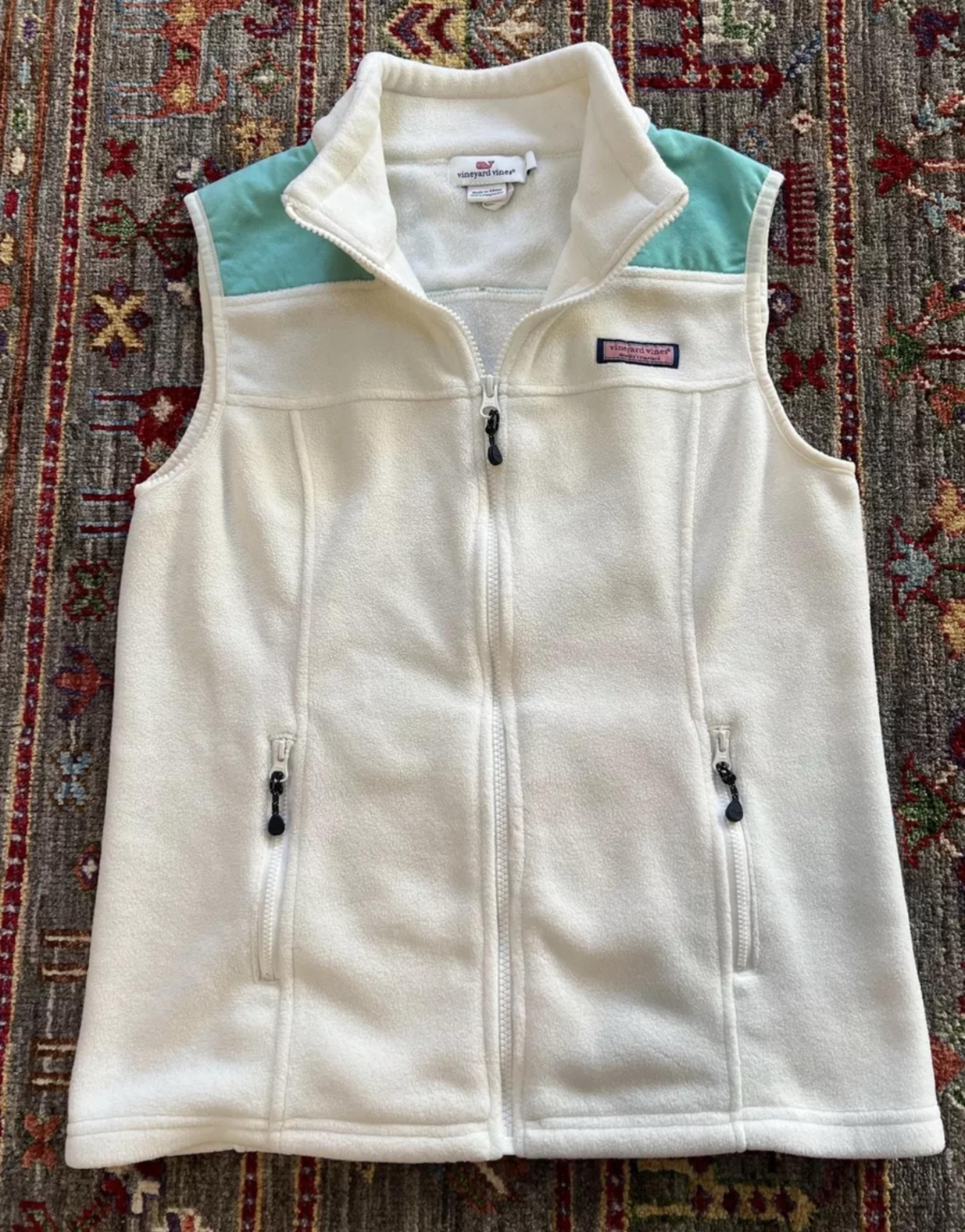 Vineyard Vines Full Zip Fleece Vest Jacket Women’s Size Small White