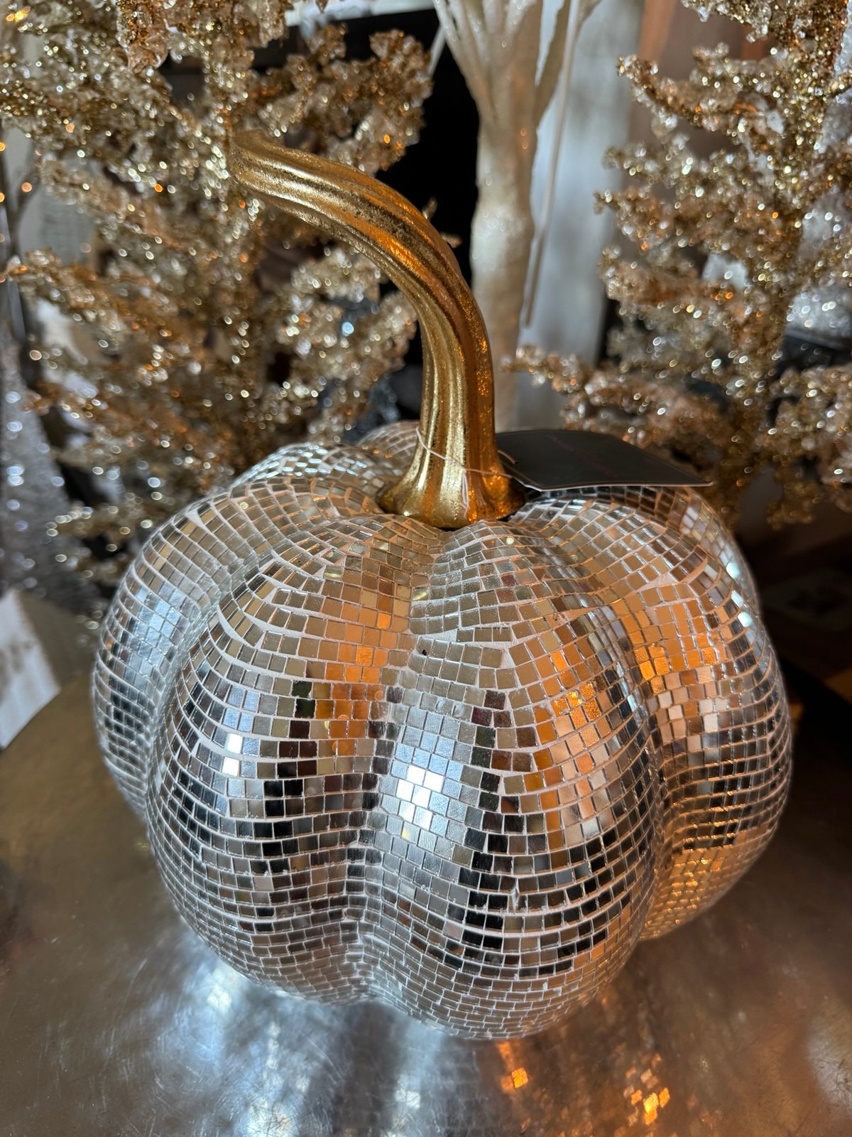 Christian Siriano Disco Large pumpkin silver mosaic new with tags