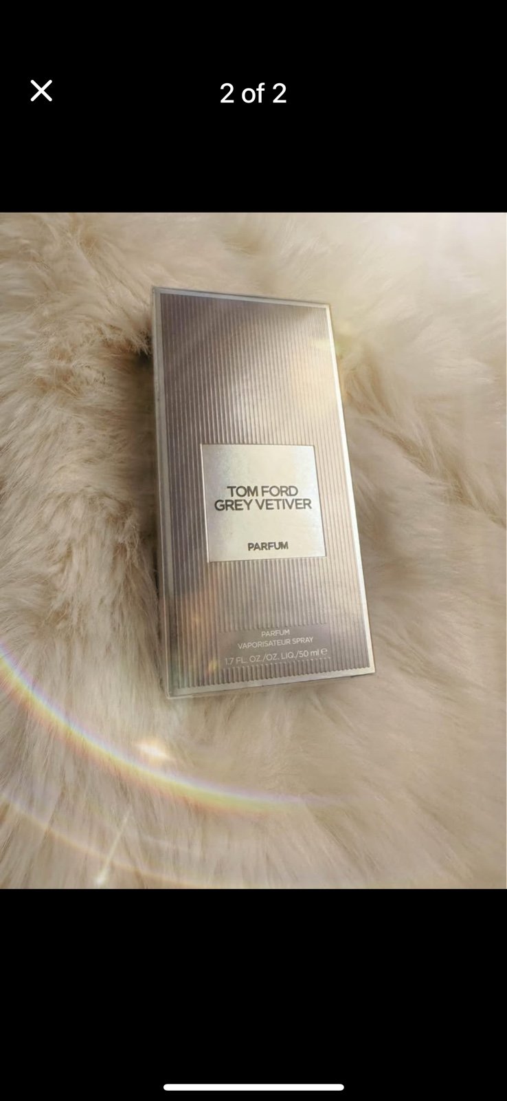 Brand new Tom Ford Grey Vetiver Parfum in a sleek silver package. Elegant and s