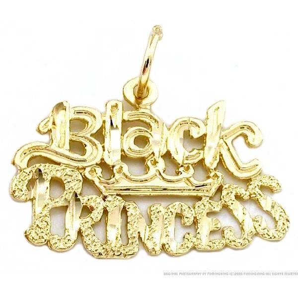 Black Princess Charm 13mm 14k Gold Jewelry