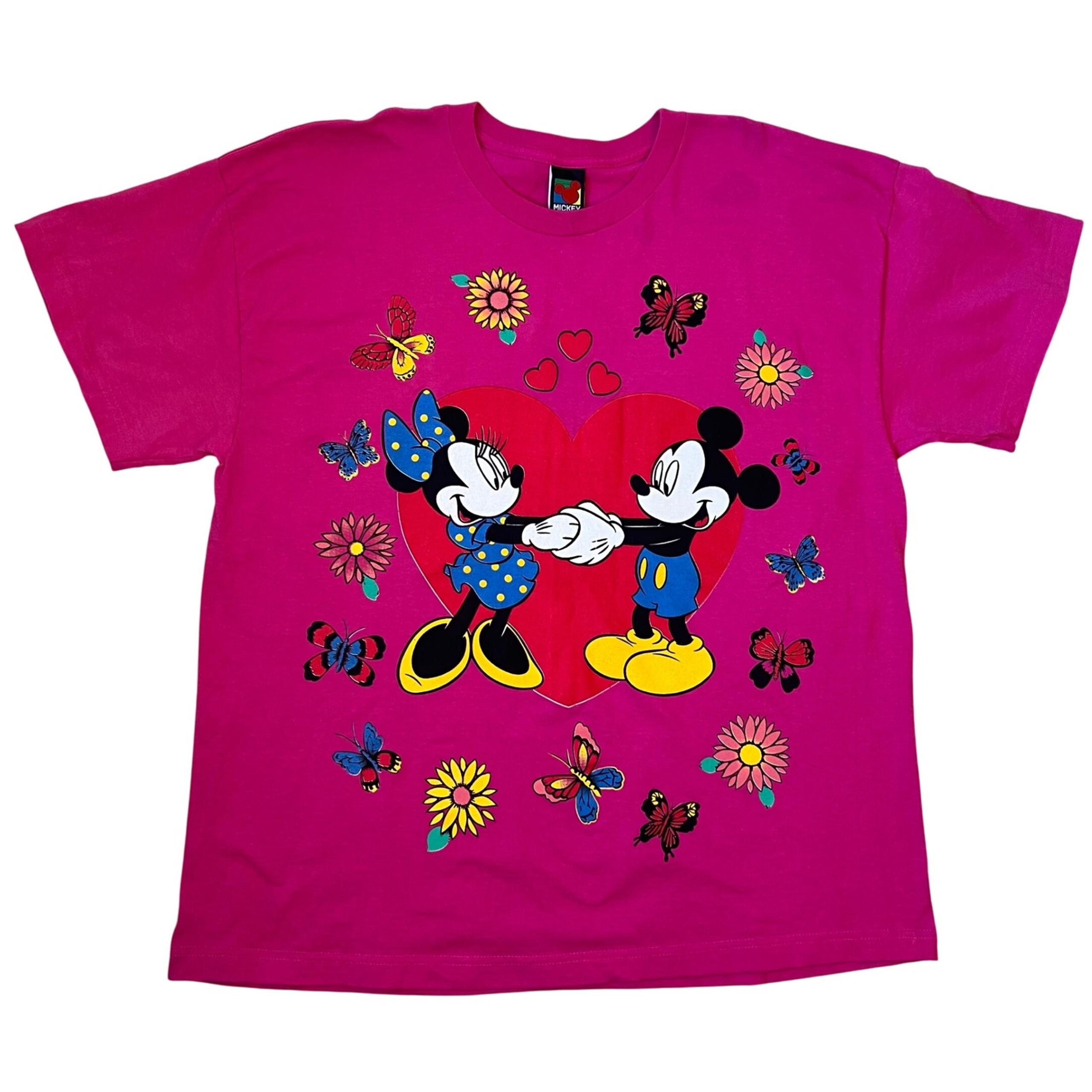 Vintage 90s Mickey Unlimited Disney Graphic T-Shirt Flowers Butterflies Size 1X