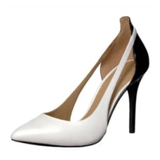 NEW Michael Kors Women 6.5 Cersei Optic White Black Colorblock Pointy Dress Pump