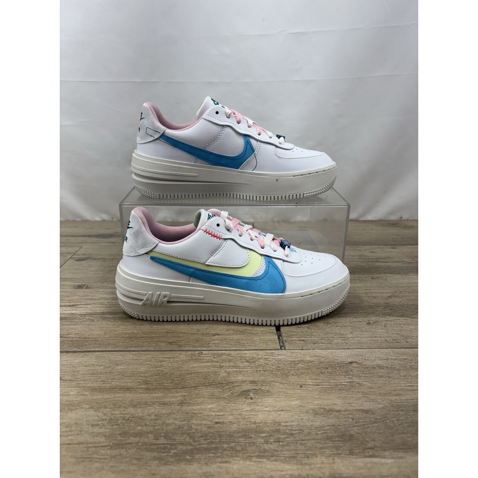 Nike Air Force 1 AF1 Platform (Womens Size 8) Shoes DZ5197 100 White Blue