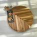 Birdrock 18 Acacia Wood Round Herringbone Grazing Charcuterie Serving Board...