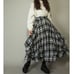 Candy Stripper Tartan Check Volume Long Skirt Red S