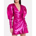 Rotate Birger Christensen Raspberry No 24 Metallic Pink Puff Mini Dress Size 4