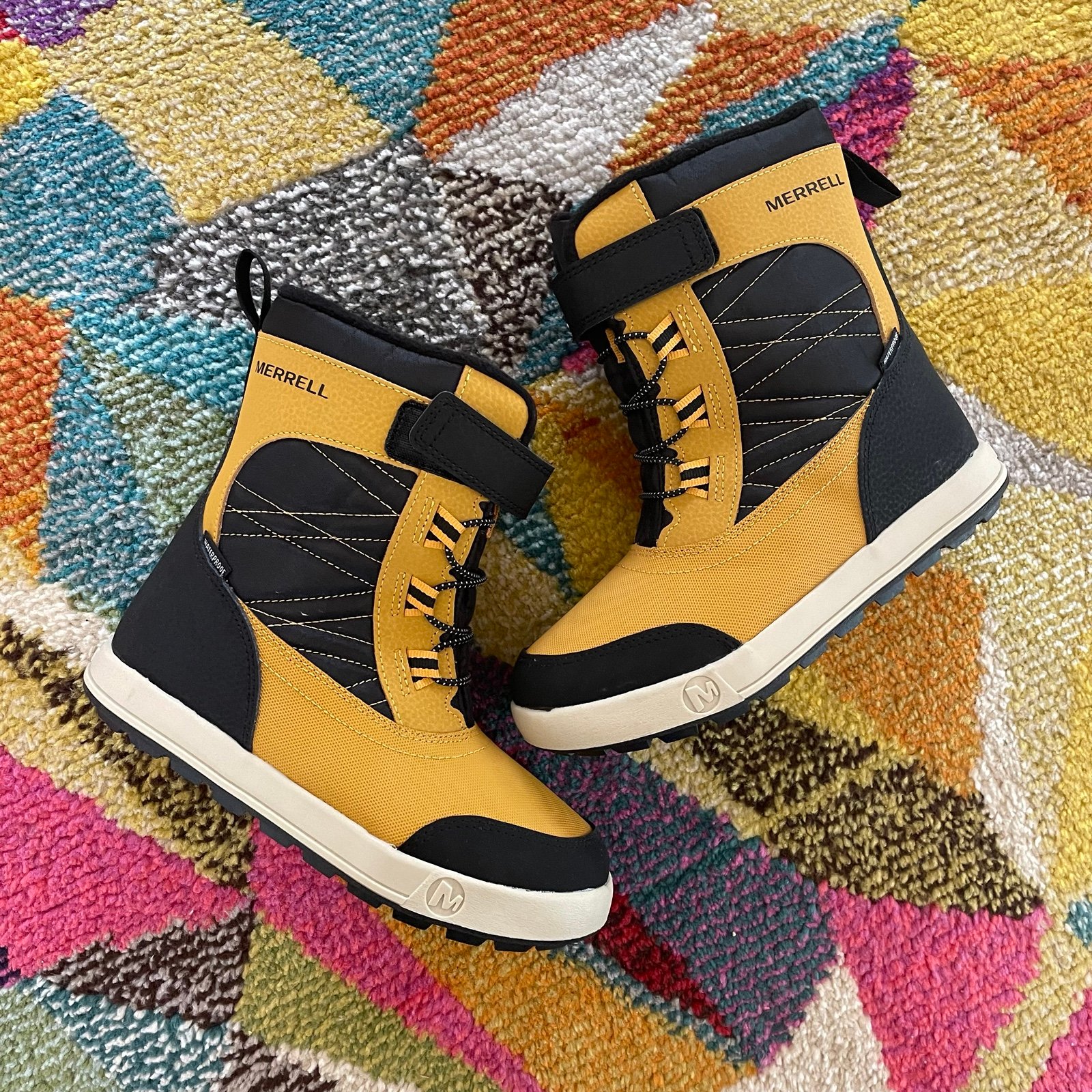 Merrell Kids' Snowstorm Yellow and Black Winter Boots Size 2