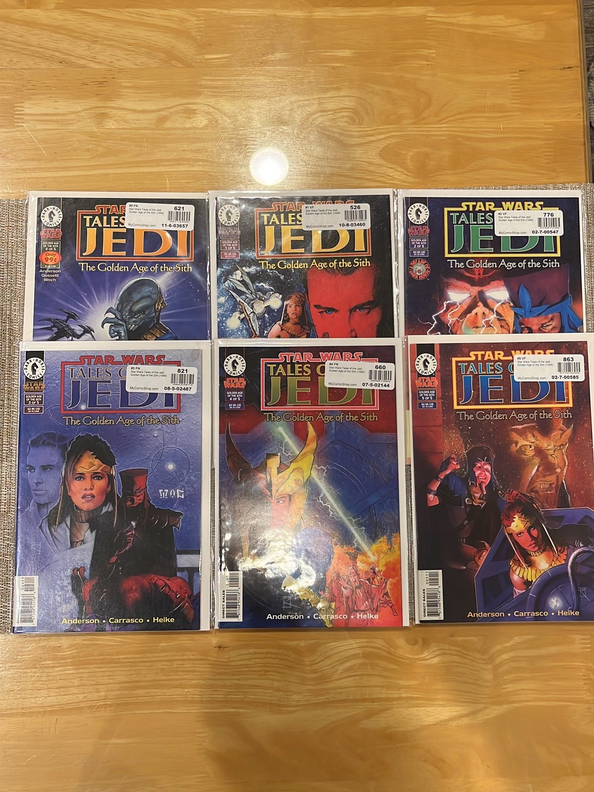 Star Wars Tales of the Jedi The Golden Age of the Sith # 0,1,2,3,4,5