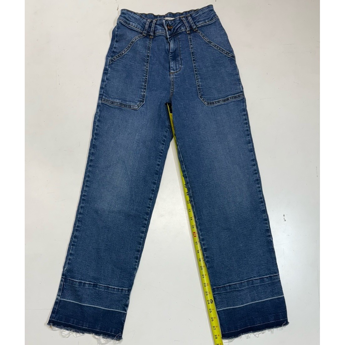 Bagatelle New York High Waist Wide Leg Jeans Distressed Hem Women's Size 26