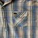 howler bros mens XXL blue gray plaid pearl snap long sleeve shirt