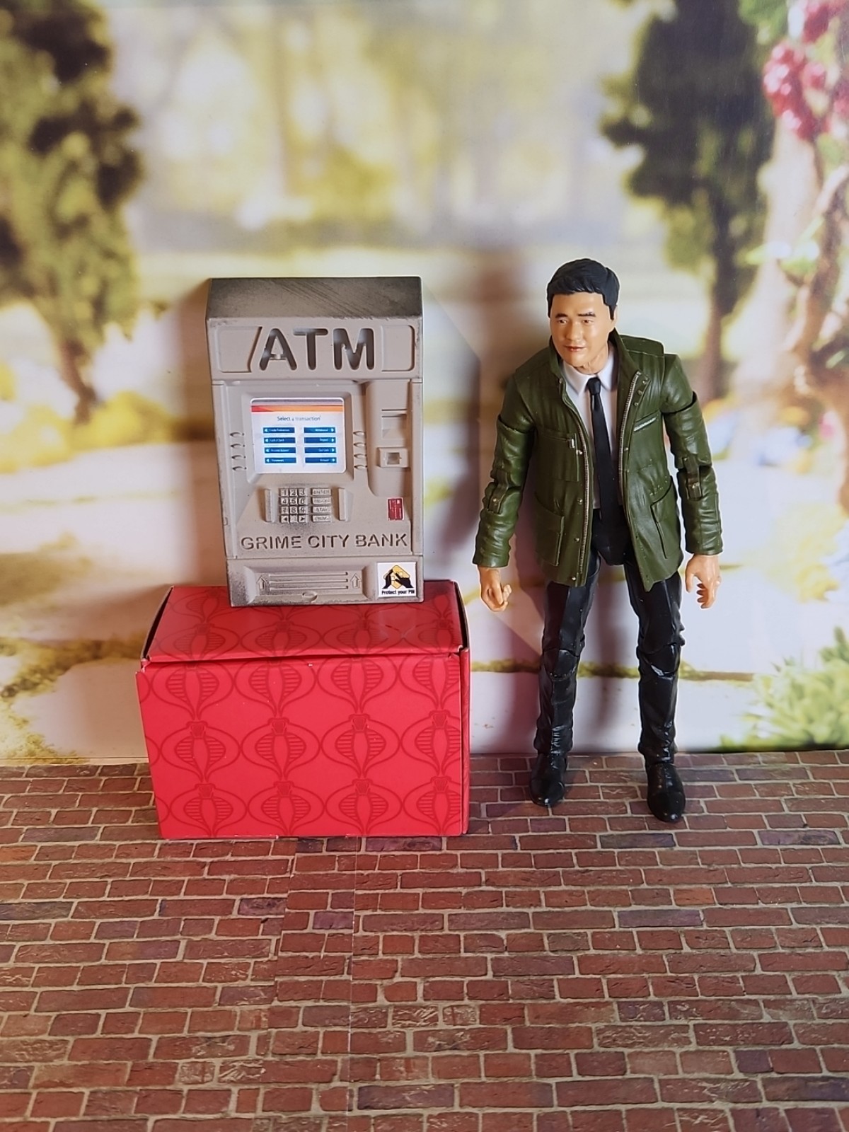 1/12 Scale 3D Print Custom Painted Beige Light-Up ATM For 6 & 7 Action Figures