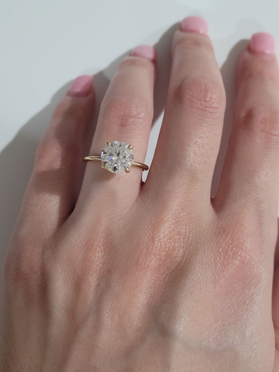 *BIG SALE* 3 CT Round cut Moissanite 14k solid Gold Engagement Ring Size 7