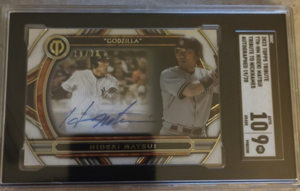 HIDEKI MATSUI 2023 TOPPS TRIBUTE TO NICKNAMES AUTOGRAPH /20 SGC