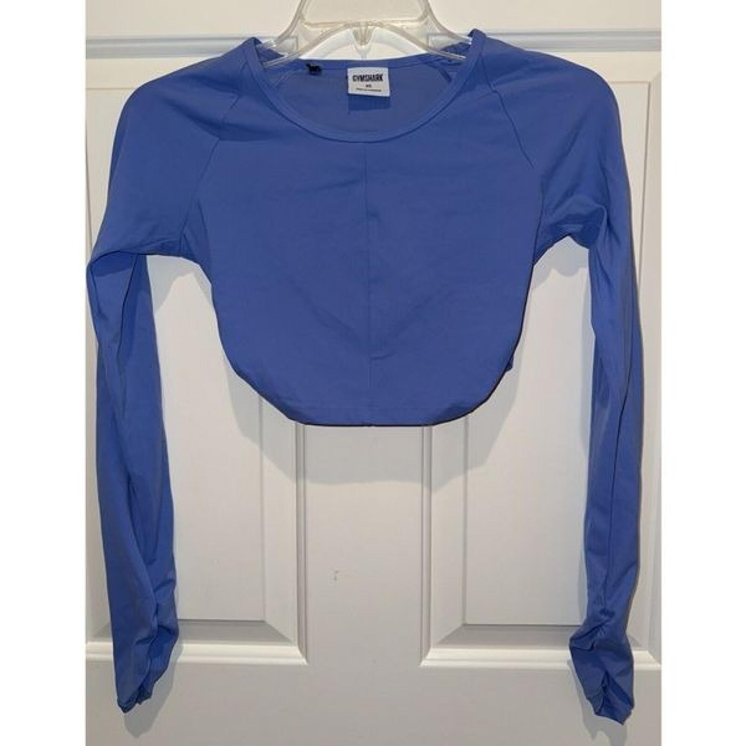 EUC Gymshark x Whitney Simmons Long Sleeve Crop Top Periwinkle Blue Women’s XS