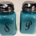 Georgia Blue Glass Stove Top Salt & Pepper Shaker Set - USA