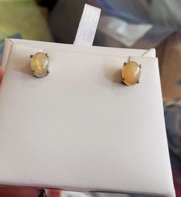 New opal stud earrings