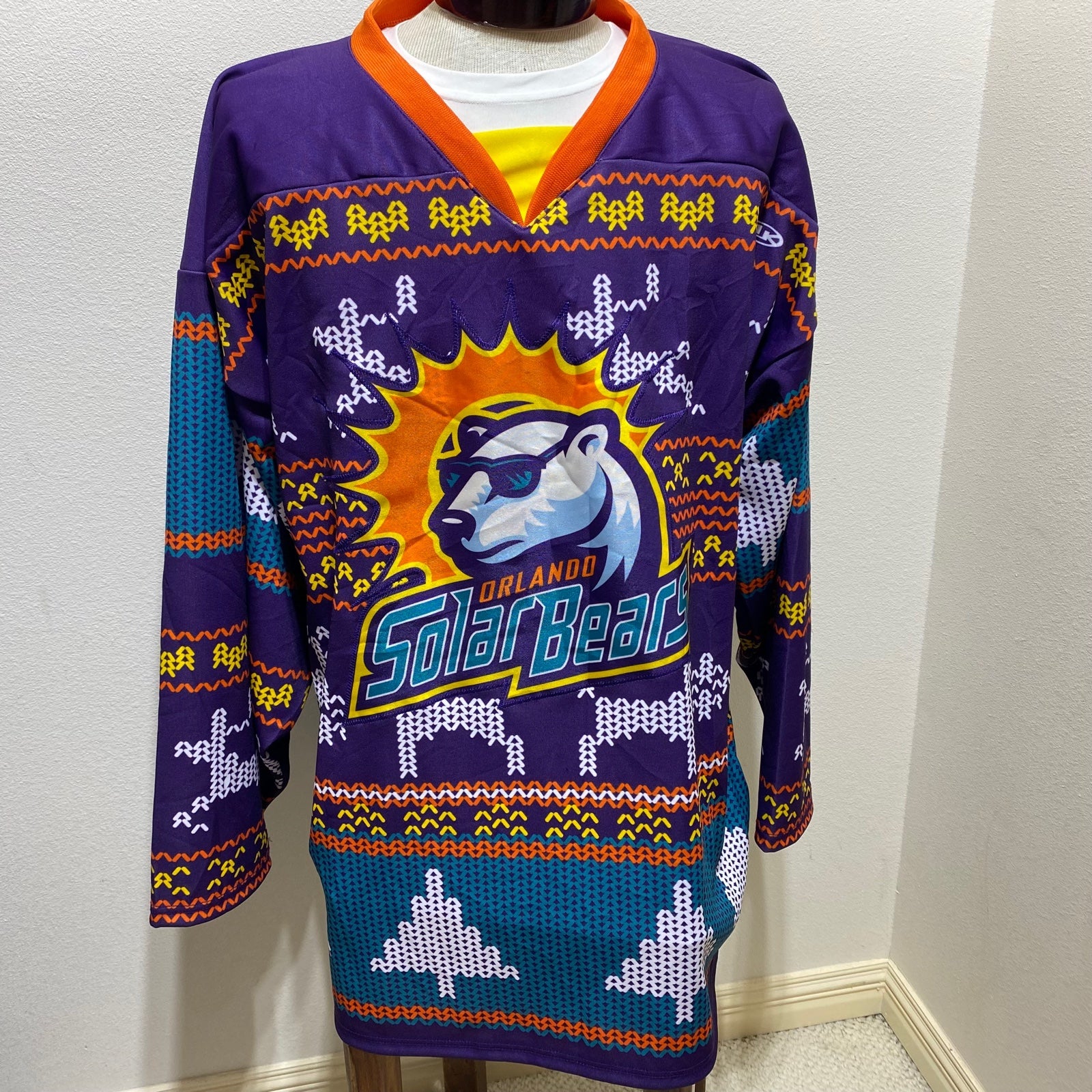 Sean Bonar - 2014-15 Orlando Solar Bears - Christmas Jersey - Back-Up Only XXL