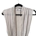 ZARA Metallic Ribbed Belted Knit Cardigan Grey Small